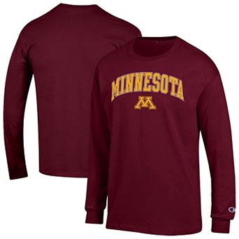 Men's Champion Maroon Minnesota Golden Gophers Arch Over Logo 2-Hit Long Sleeve T-Shirt