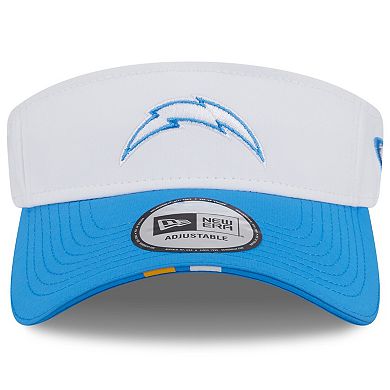 Men's New Era White/Powder Blue Los Angeles Chargers 2025 NFL Training Camp Adjustable Visor