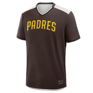 Men's Fanatics Brown San Diego Padres Walk Off V-Neck T-Shirt