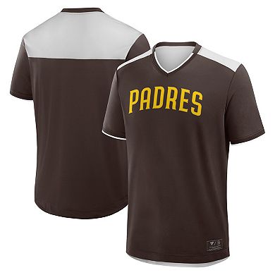 Men's Fanatics Brown San Diego Padres Walk Off V-Neck T-Shirt