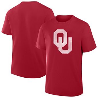 Men's Fanatics Crimson Oklahoma Sooners Big & Tall Distressed Vintage Logo T-Shirt