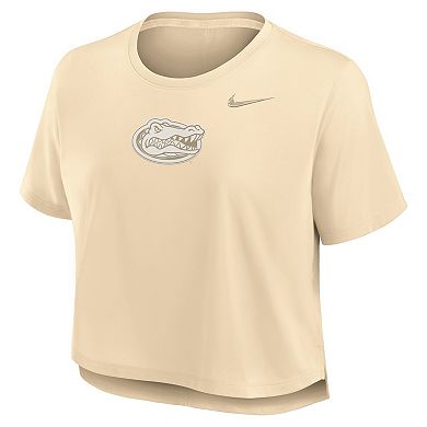 Women's Nike Tan Florida Gators Performance Cropped T-Shirt