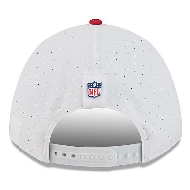 Men's New Era White/Scarlet San Francisco 49ers 2025 NFL Training Camp A-Frame 9FORTY Adjustable Hat
