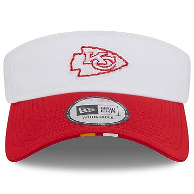 Men's New Era White/Red Kansas City Chiefs 2025 NFL Training Camp Adjustable Visor