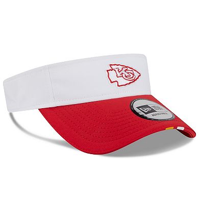 Men's New Era White/Red Kansas City Chiefs 2025 NFL Training Camp Adjustable Visor
