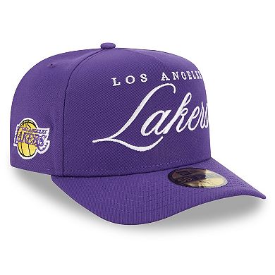 Men's New Era Purple Los Angeles Lakers 2025 NBA Draft A-Frame 59FIFTY Fitted Hat