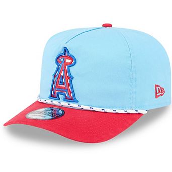 Men's New Era Light Blue/Red Los Angeles Angels 2025 Fourth of July Golfer Snapback Hat