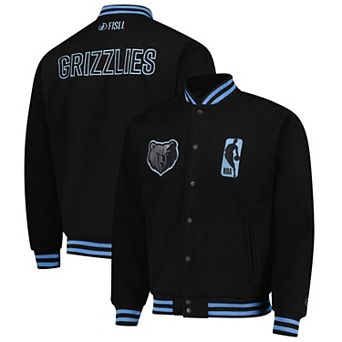 Unisex FISLL Black Memphis Grizzlies Logoman Shadow Collection Full-Snap Varsity Jacket