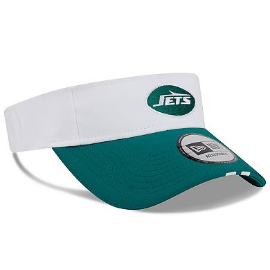 Men's New Era White/Green New York Jets 2025 NFL Training Camp Adjustable Visor