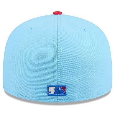 Men's New Era Light Blue/Red Minnesota Twins 2025 Fourth of July 59FIFTY Fitted Hat