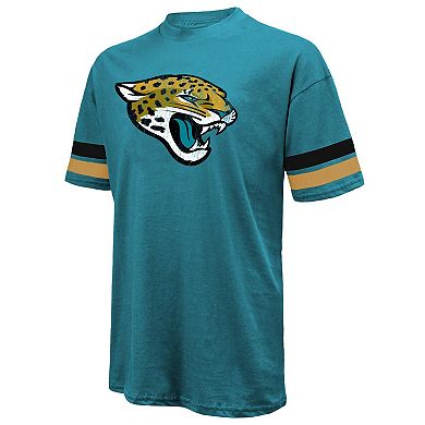 Men's Majestic Threads Travis Hunter Teal Jacksonville Jaguars 2025 NFL Draft First Round Pick Oversized T-Shirt
