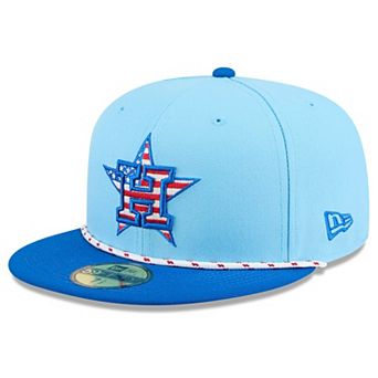 Men's New Era Light Blue/Blue Houston Astros 2025 Fourth of July 59FIFTY Fitted Hat