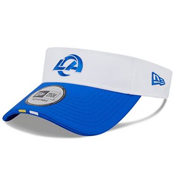 Men's New Era White/Royal Los Angeles Rams 2025 NFL Training Camp Adjustable Visor