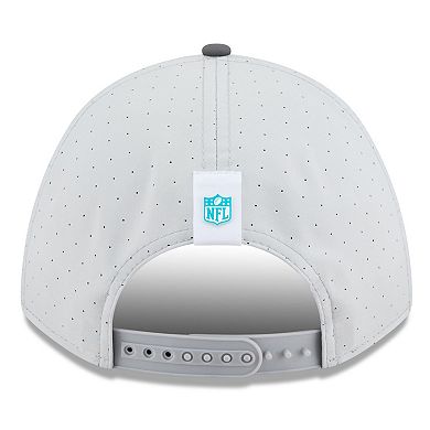 Men's New Era Gray/Graphite Miami Dolphins 2025 NFL Training Camp A-Frame 9FORTY Adjustable Hat