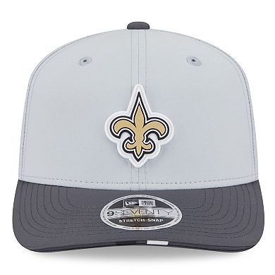 Men's New Era Gray/Graphite New Orleans Saints 2025 NFL Training Camp 9SEVENTY Adjustable Hat