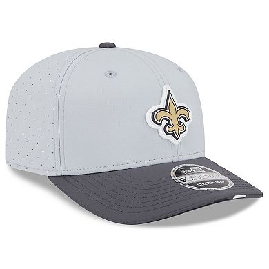 Men's New Era Gray/Graphite New Orleans Saints 2025 NFL Training Camp 9SEVENTY Adjustable Hat