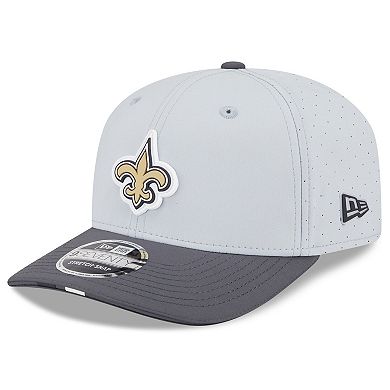 Men's New Era Gray/Graphite New Orleans Saints 2025 NFL Training Camp 9SEVENTY Adjustable Hat