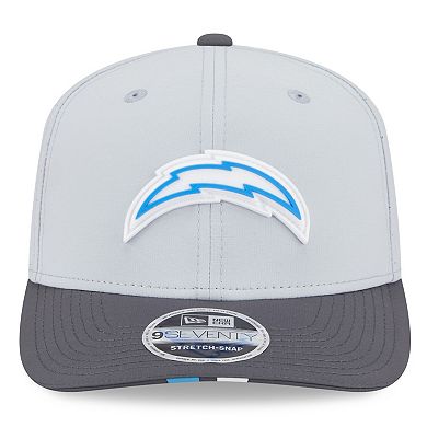 Men's New Era Gray/Graphite Los Angeles Chargers 2025 NFL Training Camp 9SEVENTY Adjustable Hat