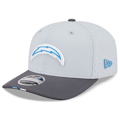 Men's New Era Gray/Graphite Los Angeles Chargers 2025 NFL Training Camp 9SEVENTY Adjustable Hat