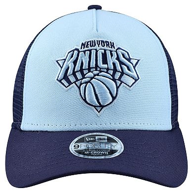 Youth New Era Light Blue New York Knicks Colorpack 9FORTY A-Frame Trucker Adjustable Hat