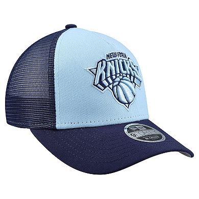 Youth New Era Light Blue New York Knicks Colorpack 9FORTY A-Frame Trucker Adjustable Hat
