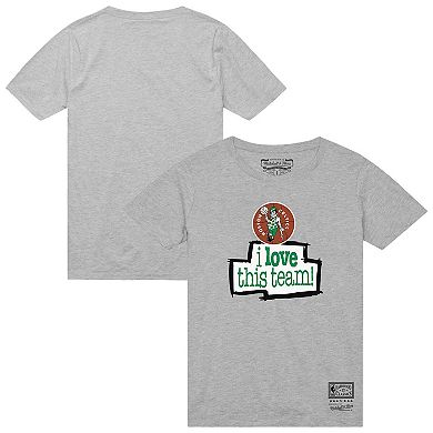 Men's Mitchell & Ness Heather Gray Boston Celtics I Love This Team T-Shirt