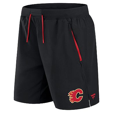 Men's Fanatics Black Calgary Flames Authentic Pro Rink Performance Shorts