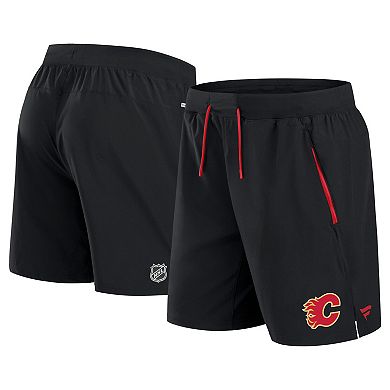 Men's Fanatics Black Calgary Flames Authentic Pro Rink Performance Shorts