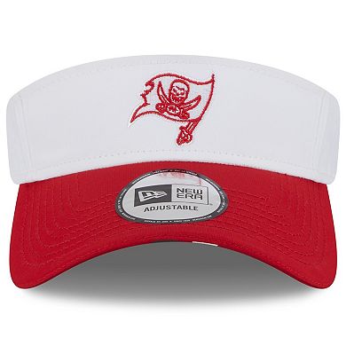 Men's New Era White/Red Tampa Bay Buccaneers 2025 NFL Training Camp Adjustable Visor