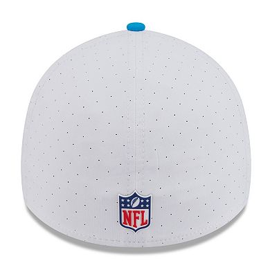 Men's New Era White/Blue Carolina Panthers 2025 NFL Training Camp 39THIRTY Flex Hat