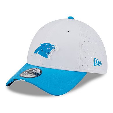 Men's New Era White/Blue Carolina Panthers 2025 NFL Training Camp 39THIRTY Flex Hat
