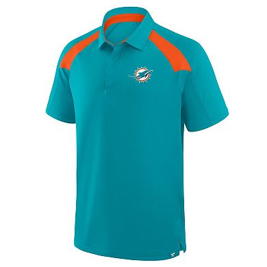 Men's Fanatics Aqua Miami Dolphins Back Around Raglan Polo