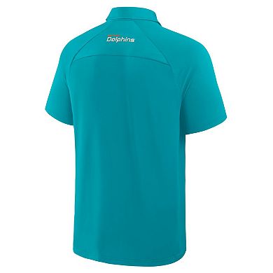 Men's Fanatics Aqua Miami Dolphins Back Around Raglan Polo