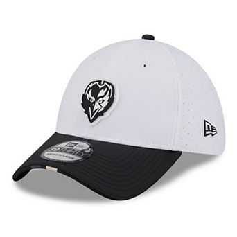 Men's New Era White/Black Baltimore Ravens 2025 NFL Training Camp 39THIRTY Flex Hat