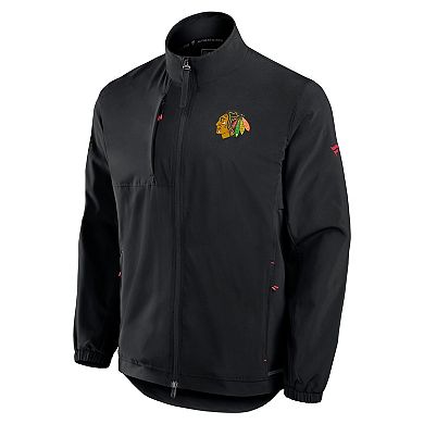 Men's Fanatics Black Chicago Blackhawks Authentic Pro Rink Coaches Full-Zip Jacket