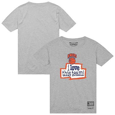 Men's Mitchell & Ness Heather Gray New York Knicks I Love This Team T-Shirt