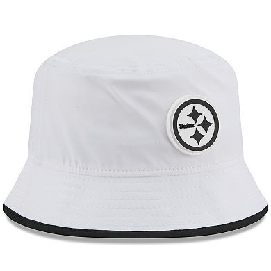 Men's New Era White Pittsburgh Steelers 2025 NFL Training Camp Stretch Bucket Hat