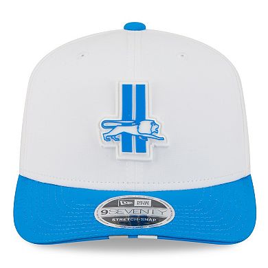 Men's New Era White/Blue Detroit Lions 2025 NFL Training Camp Throwback Logo 9SEVENTY Adjustable Hat