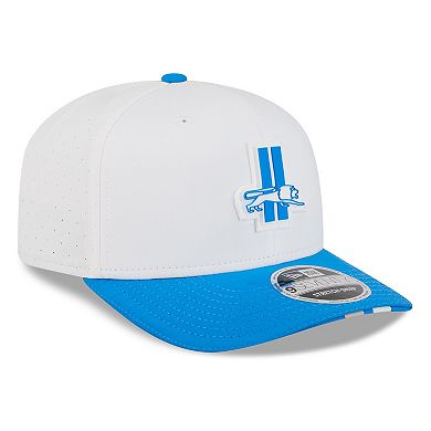 Men's New Era White/Blue Detroit Lions 2025 NFL Training Camp Throwback Logo 9SEVENTY Adjustable Hat