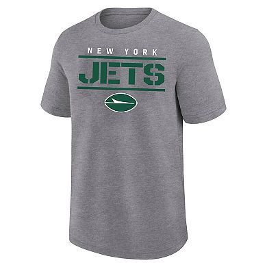 Men's Fanatics Heather Gray New York Jets Big & Tall Top Notch T-Shirt