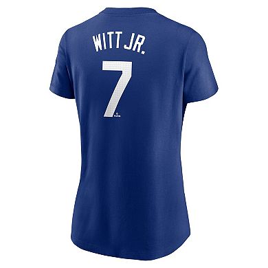 Women's Nike Bobby Witt Jr. Royal Kansas City Royals Fuse Name & Number T-Shirt