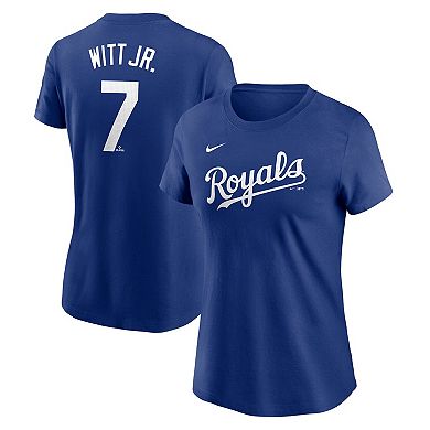 Women's Nike Bobby Witt Jr. Royal Kansas City Royals Fuse Name & Number T-Shirt