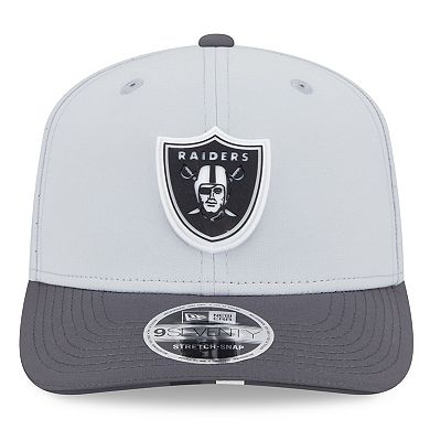 Men's New Era Gray/Graphite Las Vegas Raiders 2025 NFL Training Camp 9SEVENTY Adjustable Hat