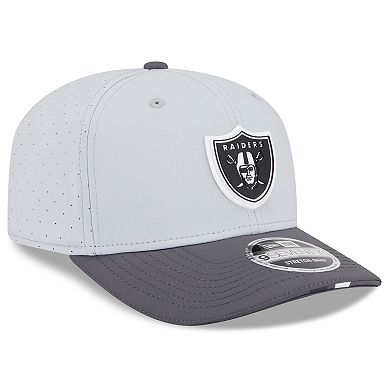 Men's New Era Gray/Graphite Las Vegas Raiders 2025 NFL Training Camp 9SEVENTY Adjustable Hat