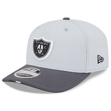 Men's New Era Gray/Graphite Las Vegas Raiders 2025 NFL Training Camp 9SEVENTY Adjustable Hat