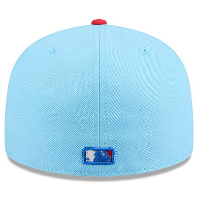 Men's New Era Light Blue/Red Miami Marlins 2025 Fourth of July 59FIFTY Fitted Hat