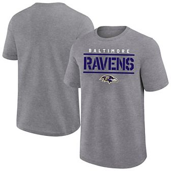 Men's Fanatics Heather Gray Baltimore Ravens Big & Tall Top Notch T-Shirt