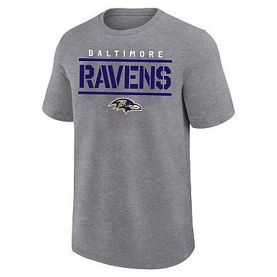 Men's Fanatics Heather Gray Baltimore Ravens Big & Tall Top Notch T-Shirt