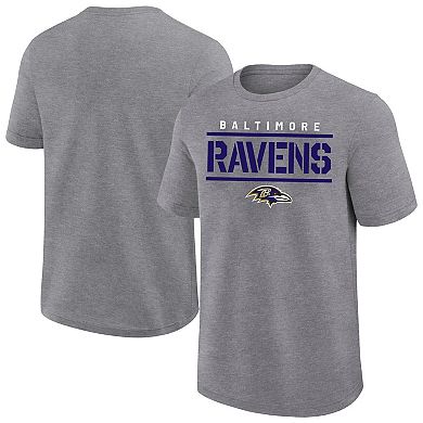 Men's Fanatics Heather Gray Baltimore Ravens Big & Tall Top Notch T-Shirt