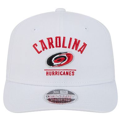 Men's New Era White Carolina Hurricanes Team Lockup Basic 9SEVENTY Adjustable Hat
